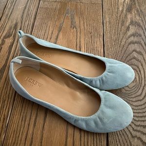 J.Crew light blue suede ballet flats